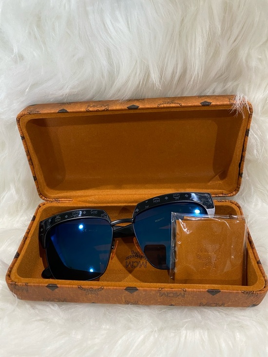 MCM Accessories - MCM Black Frame Sunglasses with Blue Mirrored Lenses NWOT